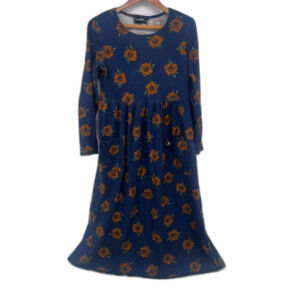 Molly Malloy‎ VTG Sunflower Fit & Flare Maxi Dress 100% Cotton USA Made Sz 6